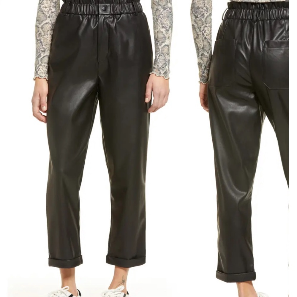 Faux leather pants